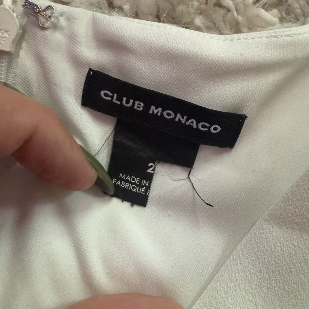 Club Monaco Elegant White Dress jumpsuit with Bow Detail - Picture 6 of 7